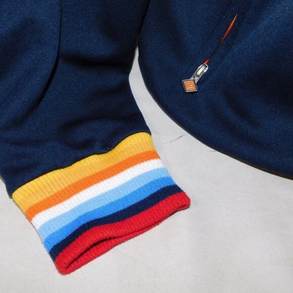 ENYCE mens L Blue Rainbow Cuff Hem Full Zip Track Jacket - Picture 10 of 15